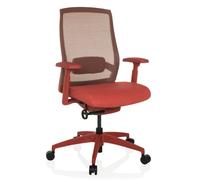 HJH Office – Chaise de bureau ergonomique – Assise et soutien lombaire réglables – Rouge