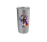 Coloré Splash Art Casque English Pointer Gobelet isotherme en acier inoxydable double paroi