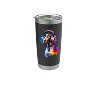 Coloré Splash Art Casque English Pointer Gobelet isotherme en acier inoxydable double paroi