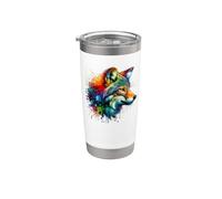 Coloré Splash Art Chacal Chacals Gobelet isotherme en acier inoxydable double paroi