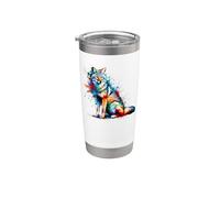 Coloré Splash Art Chacal Chacals Gobelet isotherme en acier inoxydable double paroi