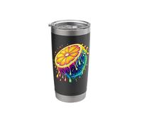 Coloré Splash Art Citron Citrons Gobelet isotherme en acier inoxydable double paroi