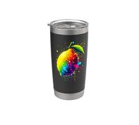Coloré Splash Art Citron Citrons Gobelet isotherme en acier inoxydable double paroi
