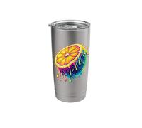 Coloré Splash Art Citron Citrons Gobelet isotherme en acier inoxydable double paroi