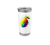 Coloré Splash Art Citron Citrons Gobelet isotherme en acier inoxydable double paroi