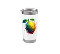 Coloré Splash Art Citron Citrons Gobelet isotherme en acier inoxydable double paroi