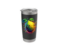Coloré Splash Art Citron Citrons Gobelet isotherme en acier inoxydable double paroi