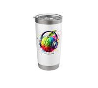 Coloré Splash Art Écouter Goyave Goyaves Gobelet isotherme en acier inoxydable double paroi
