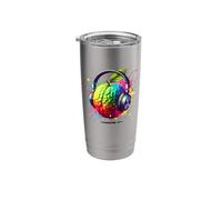 Coloré Splash Art Écouter Goyave Goyaves Gobelet isotherme en acier inoxydable double paroi