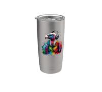 Coloré Splash Art Écouteurs Vautour Vautours Gobelet isotherme en acier inoxydable double paroi