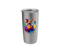 Coloré Splash Art Quokka Quokkas Gobelet isotherme en acier inoxydable double paroi