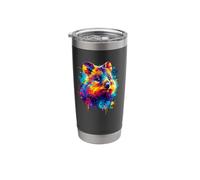 Coloré Splash Art Quokka Quokkas Gobelet isotherme en acier inoxydable double paroi
