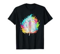 Coloré Splash Feuille de Palmier Tropical Rainbow Vibes T-Shirt