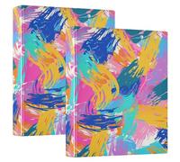 Coloré Splashes of Paint Classeurs scolaires de 1,5 cm et demi à trois anneaux avec poches, lot de 1/2, classeur de bureau 200 feuilles