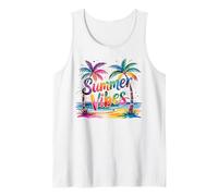 Coloré Summer Vibes Palmier Arc-en-ciel Plage Paradise Fun Débardeur
