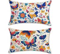 coloré Taie Oreiller 40x60 Papillon Coussin Canape Lot de 2 Velours Housse Coussin Coussins Canapé, Taie d'oreiller Rectangulaire Coussins Décoratifs Exterieures Imperméable, Decoration Maison z-28