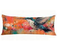 Coloré Taie Oreiller 50x180 cm Colibri Housse Traversin 180 x 50 cm Set de 1 Coussin Grossesse, Douce et Confortable avec Fermeture éclair Invisible Oreiller de Corps pour Canapé Coussin Long J0-72