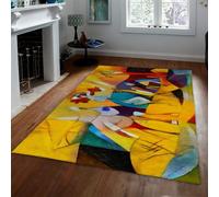 Coloré Tapis 180x240 d Espace pour l entrée carpette Abstrait géométrique Lavable Musicien cubiste Descente de lit antidérapants Doux résistants aux Taches paillassons Porte intérieur