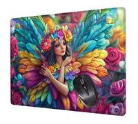 Coloré Tapis de Souris Gaming 42 x 35 cm, Tapis de Souris Aile sous Main Bureau, avec Bords Cousus, Imperméable Antidérapant Mousepad, Vitesse et la précision Glissement Accessoires pour PC H0-184