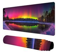 Coloré Tapis de Souris XXL 900x400x3mm Aurore sous Main Bureau Accessoire à Base en Caoutchouc Antidérapante et Bords Cousus Tapis de Souris Gamer pour Deco Bureau Desk, Cadeaux pour Hommes J1-438
