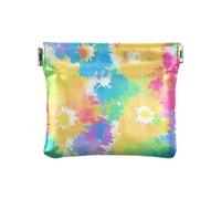 Coloré Tie Die Fleurs PU Cuir Sac à Main Sac à Main Imperméable Articles Personnels Organisateur pour Femme, Fleurs colorées, 1 size, Moderne