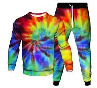 Coloré Tie-Dye 3D Imprimé Sweat et Joggers Femmes/Hommes 2 Pièces Set Automne Hiver Pullover Survêtement Streetwear