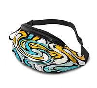 Coloré Tourbillon Lignes Graffiti Casual Taille Sac pour Hommes Femme Grunge Géométrique Cercle Rayures Rondes Arc-en-Ciel Durable Fanny Pack Profitez du Sport Randonnée Courir Cyclisme en Plein Air