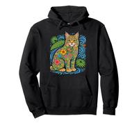 Coloré Tropical Bobcat Hawaïen Floral Animal Summer Vibes Sweat à Capuche