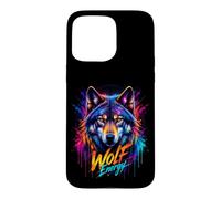 Coloré Wolf Splash Art Wildlife Animal Wolf Energy Coque pour iPhone 15 Pro Max
