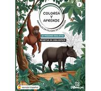 COLOREA Y APRENDE: Animales en peligro de extinción | 60 nuevas ilustraciones realistas + datos curiosos de cada especie | Libro educativo de colorear para niños desde 3 años (Volumen 2)