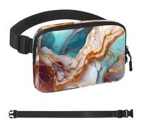 Colored Art Marble-1956 Sac banane unisexe de style : sacs de taille tendance, sacs à bandoulière sport minces à la mode pour jogging, randonnée, randonneur, femme, homme, multicolore, 4 x 23 x 15 cm,