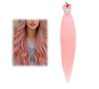 Colored Braiding Hair 26 Inch Colorful Braiding Hair for Braids, Synthetic Colored Hair Extensions for Braiding, Faux paquets de cheveux pour femmes et filles (Pink)