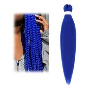 Colored Braiding Hair 26 Inch Colorful Braiding Hair for Braids, Synthetic Colored Hair Extensions for Braiding, Faux paquets de cheveux pour femmes et filles (Blue)