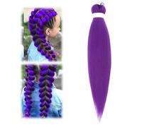 Colored Braiding Hair 26 Inch Colorful Braiding Hair for Braids, Synthetic Colored Hair Extensions for Braiding, Faux paquets de cheveux pour femmes et filles (Dark Purple)