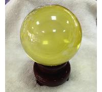 Colored Crystal Balls Home Ornaments Glass Creative Crafts,Yellow,150mm Gemstone Stone