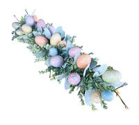 Colored Eggs Wreath Vine 60cm, Green Easter Door Hanging With Multicolor Decorative Eggs, Lifelike Spring Wall, Party Backdrop And Wedding Arch Decoration, ABS Material, Vibrant Seasonal Home