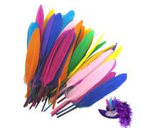 Colored Feathers for Crafts - 50-Pcss Natural Craft Feathers, Feathers Bulk Craft | Macaron Feathers for Crafts Wedding Home Decoration Halloween Party Supplies, 4-6 inch