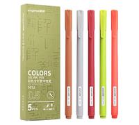 Colored Gel Pens Set - 5 marqueurs de gel vibrant de couleur rapide pour scrapbooking, ordinateur portable, et planificateur, Grip confortable pour longue écriture, Great For School Office Home |