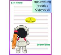 Colored Handwriting Practice Copybook for Children: My First 4 Colored Lines Practice Exercise Book