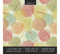 Colored Leaves Fall Scrapbook Paper Pad 8x8 Decorative Scrapbooking Kit For Cardmaking Gifts, Diy Crafts, Printmaking, Papercrafts, Seasonal Designer Paper