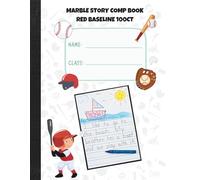 Colored Marble Story Comp Book Red Baseline 100ct: with picture space and Half Page Ruled Primary composition Notebook for children | Top Half Blank journal