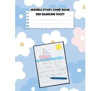 Colored Marble Story Comp Book Red Baseline 100ct: with picture space and Half Page Ruled Primary composition Notebook for children | Top Half Blank journal