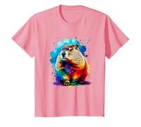 Colorée Splash Art Marmotte Marmottes T-Shirt, Enfant, Rose, 2 Ans