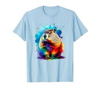 Colorée Splash Art Marmotte Marmottes T-Shirt, Homme, Bleu Céleste, XXL