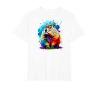 Colorée Splash Art Marmotte Marmottes T-Shirt, Homme Grandes Tailles, Blanc, 2X Tall