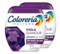 Coloreria Italiana Colorant pour tissus pour machine à laver Couleur Violet Glamour Ravive ou Changer la couleur des vêtements - 2 paquets unidoses