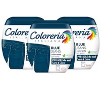 Coloreria Italiana Grey Colorant Tissus et vêtements en machine Bleu Jeans, 3 paquets de 350 g
