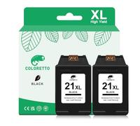 COLORETTO 21XL Cartouche pour HP 21 Noir DeskJet F380 F2280 F390 F2290 D2360 D2460 3940 D1530 D1560 F2180 F4180 OfficeJet 4315 4355 4350 PSC 1410 1401 1415 Cartouches d'encre pour HP 21 XL Noire