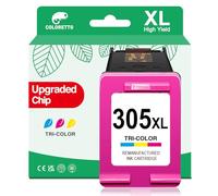 COLORETTO 305XL Cartouche pour HP 305 DeskJet 2800e 2820e 4220e 2810e 4222e 2821e 2822e 2823e 4230e 4210e 4200e 2700e 2710e 2720e 2721e 2722e 2723e 2724e 2755 Cartouche Encre pour HP 305 XL Couleur
