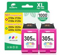 COLORETTO 305XL Cartouche pour HP 305 DeskJet 2820e 2800e 2823e 4220e 4200e 2810e 2821e 2822e 4222e 4130e 4122e 4230e 4210e 2700e 2720e 2710e 2722e 2723e 2724e Cartouche d'encre pour HP 305 XL Couleur